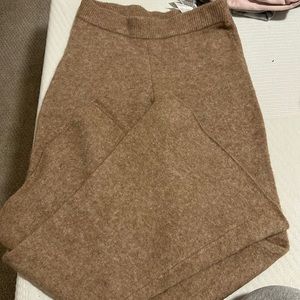 zara fluffy wool open leg pants